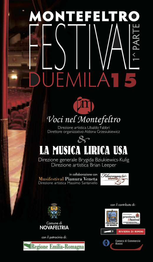 Programma del Montefeltro Festival 2015 prima parte